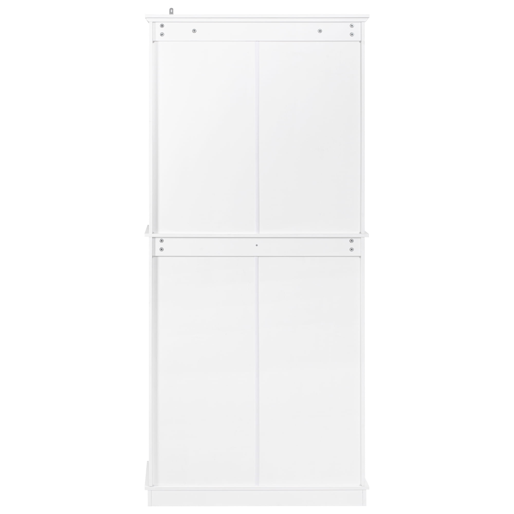 71" Tall Kitchen Pantry Cabinet with 3 Pull Out Cabinet Organizers, Farmhouse Embossed Texture Storage Cabinet with 6 Door Shelves, 2 Drawers, Freestanding Cupboard for Kitchen, Dining Room, White