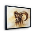 thumbnail image 3 of Designart 'Abstract Portrait of Wild Ram With Mighty Horns I' Modern Framed Canvas Wall Art Print, 3 of 5