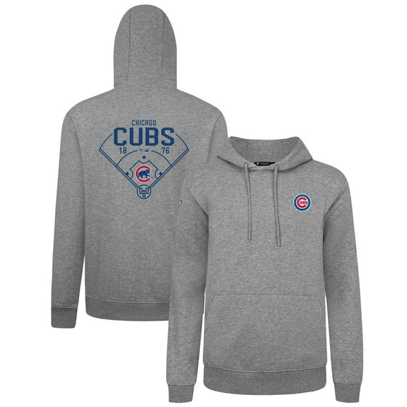 Men's Levelwear Gray Chicago Cubs Podium Primary Pullover Hoodie