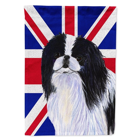 Japanese Chin with English Union Jack British Flag Flag Canvas House Size