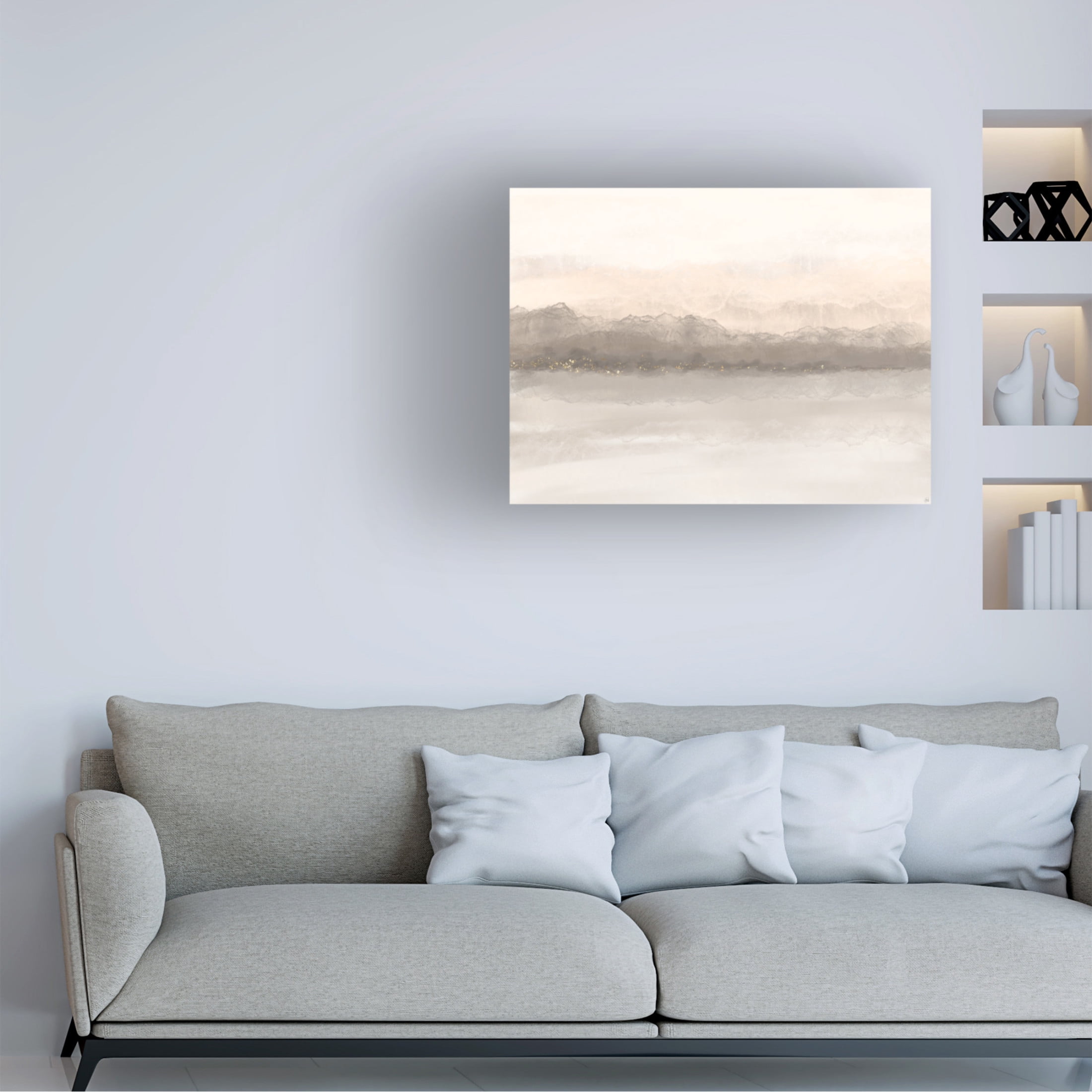Canvas Wall Art - Line and Brush 'The Distant Edge' Wall Art for Living Room, Bedroom, or Office Décor by Trademark Fine Art - 32 x 24 Inches