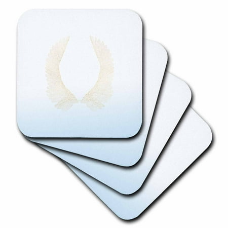 

3dRose Image of Blue Ombre Gold Angel Wings - Soft Coasters set of 8