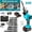 Blue, variant on PRAXO Reciprocating Saw, 21V Cordless Reciprocating Saw with 2 Rechargeable Battery & Charger, 0-3500 SPM Variable Speed Trigger, 8 Saw Blades for Wood/Metal/PVC Pipe Cutting