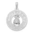 thumbnail image 3 of Finest Gold Sterling Silver Polish Charleston with Pineapple Circle Pendant, 3 of 3