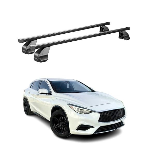 Fixed Point Rack For Infiniti QX30 2017-2019 Black Carrier Top Cross Bar Luggage