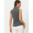 thumbnail image 3 of DARING DIVA Sleeveless Lapel Chambray Tunic Denim Shirt M Dark Grey, 3 of 6