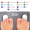thumbnail image 2 of Báscula inteligente KONQUEST para peso corporal, báscula digital de baño con Bluetooth, IMC, grasa corporal, monitor de composición corporal, analizador de salud con aplicación para smartphone, 181 kg, 2 of 5