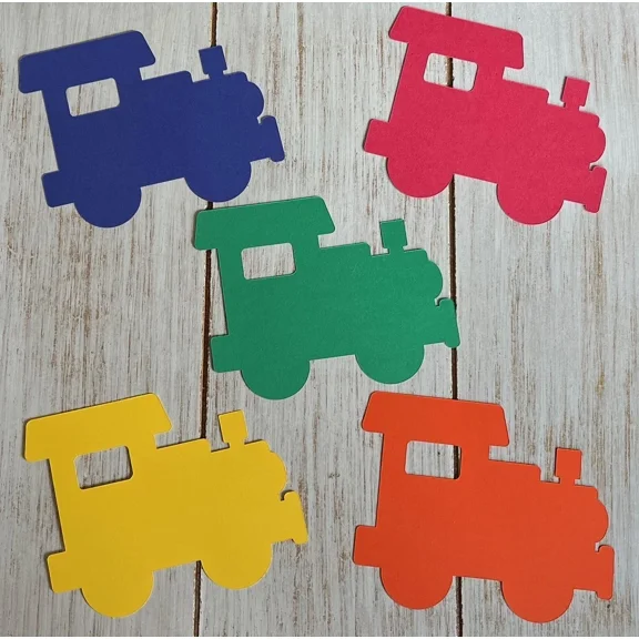 VAULT- Paper Train Cutouts Baby Birthday Party Decorations Bulletin Board Classroom