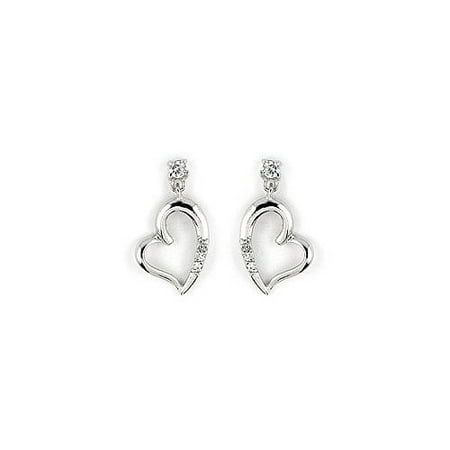 Plutus Partners Curved Heart Cubic Zirconia Drop Earrings