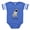 Royal Blue, variant on CafePress - FIN Fawn Pug Love - Cute Infant Baby Football Bodysuit