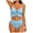 Sky Blue, variant on Kaemgyyd Womens 2 Pieces Tankini Swimsuits Spaghetti Straps Crop Swim Tops Bathing Suit High Cut Tie Side Bikini Bottoms Swimwear