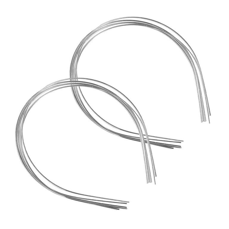 yuksok 10 Pieces 1.5mm Metal Thin Wire Headband Plain Stainless Steel Hair Band Skinny, Size: One size, Silver