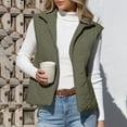thumbnail image 4 of Royisotas Vests for Women Stand Collar Jacket Quilted Zipper Green Sleeveless Lightweight Womens Jackets, 4 of 9