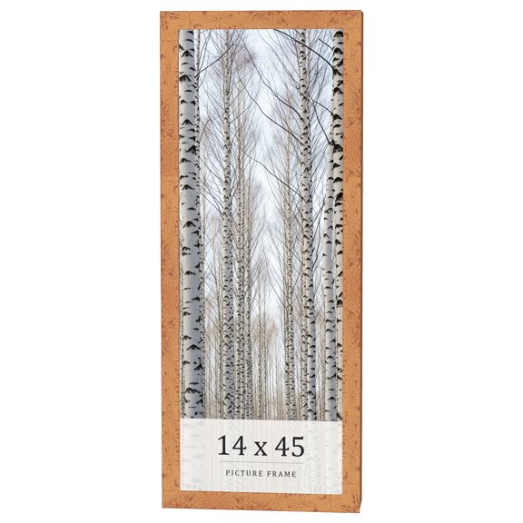 14x45 Frame Beige Real Wood Picture Frame Width 1.25 inches | Interior Frame Depth 0.5 inches |