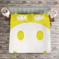 thumbnail image 3 of Ambesonne Modern Quilted Bedspread Set 3 Pcs, Yellow Positive Smiling Face, King Size, Yellow and White, 3 of 3