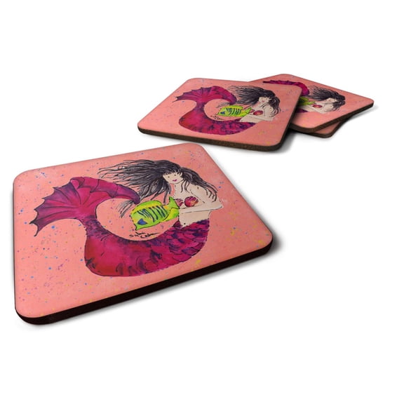 Carolines Treasures 8338FC Mermaid Foam Coaster Set of 4 3 1/2 x 3 1/2 multicolor