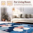 thumbnail image 2 of ODIKA 4' x 6' Machine Washable Non-Slip Area Rug, Contemporary Leaf High Traffic Rug, Navy, 214732, 2 of 7