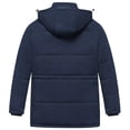 thumbnail image 2 of Chrisuno Big and Tall Men's Winter Coats Parka Jacket Men Long Thicken Coat Warm with Hood Navy Blue 2X, 2 of 5
