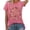 Pink, variant on Womens T Shirt Flower Cute Fashion Printed Short Sleeve Dressy Casual Clothes Beige L
