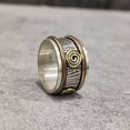 thumbnail image 2 of 3 Tone Spinner Band, Meditation Ring, 925 Sterling Silver Ring, Spinning Thumb Ring, Multi Tone Ring, Fidget Ring, Handmade Jewelry, Christmas Oxidized, Womans Band Ring, Anxiety Ring, Mans Band Gifts, 2 of 6