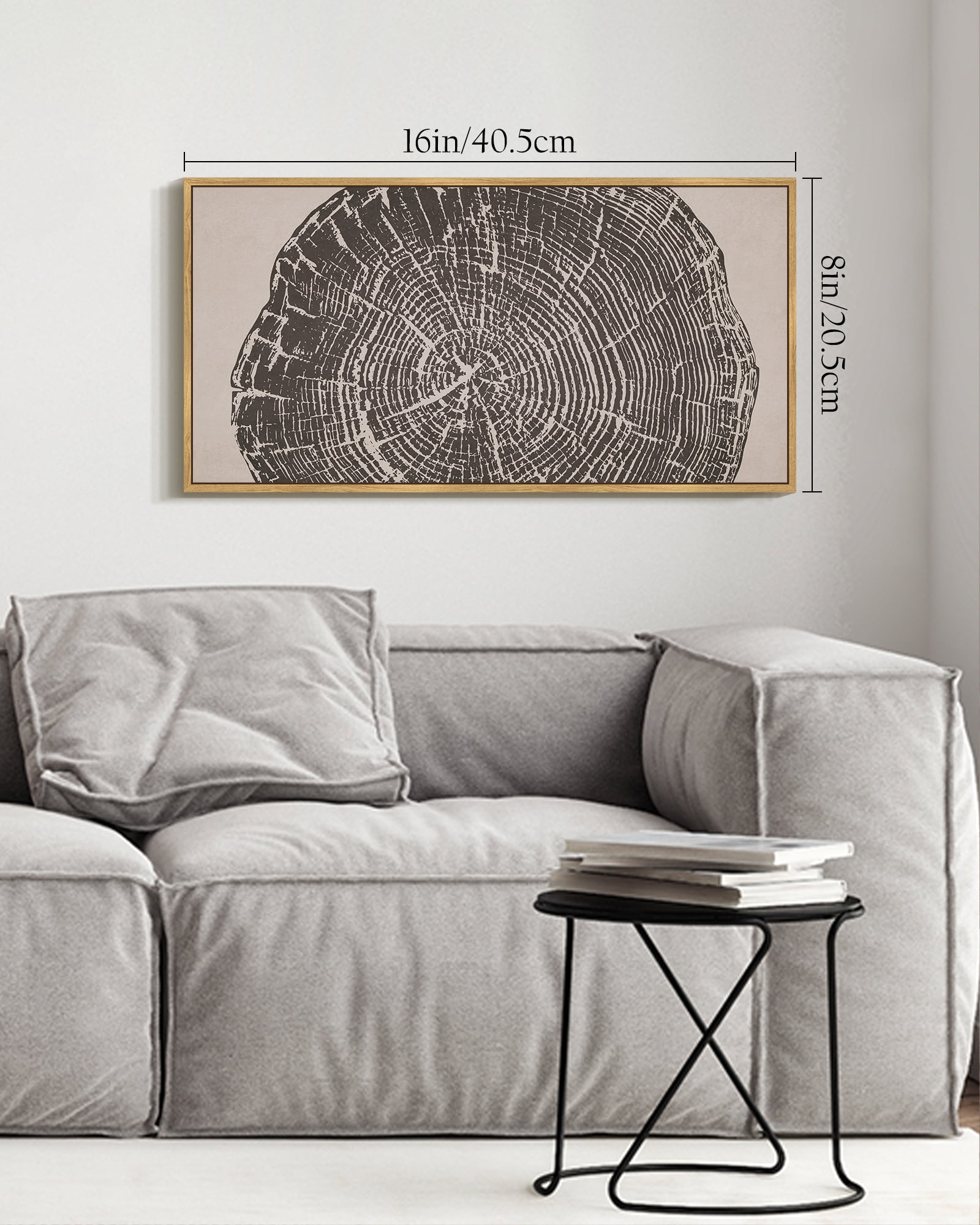 SHENIFY Farmhouse Vintage Wall Art Set Gray Wood Tree Ring Spirals Nature Abstract Drawings Rustic Modern Art Decor for Batchroom kitchen Hanging Decoration 8x16in Natural Framed