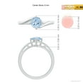 thumbnail image 3 of ANGARA Natural Classic Round Aquamarine Solitaire Bypass Ring in 14K White Gold for Women (Size-6mm) | March Birthstone, Birthday, Anniversary, Jewelry Gift for Women | Natural Aquamarine Ring, 3 of 7