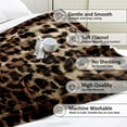 thumbnail image 6 of Brown Leopard Throw Blanket, Cheetah Print Blanket, Cozy Soft Blanket, Lightweight Blanket, Fluffy Fuzzy Warm Plush Flannel Blanket, Fleece Blanket for Couch, Bed, Sofa, Travel, 40"x50", 6 of 7