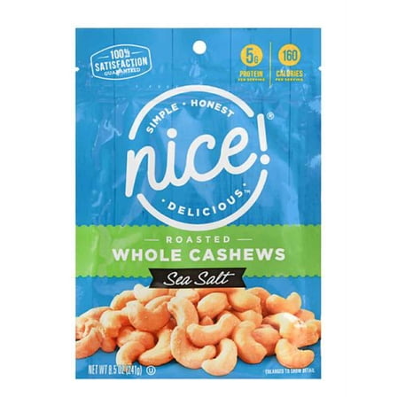 Nice! Roasted Whole Cashews Sea Salt, 8.5 oz