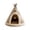 Brown, variant on Cozy Knitted Cat Cave Bed and Warm Enclosed Tent Dog Bed, Thick Woven Teepee Nest House for Indoor Kitten and Puppy Lounging, Grey, Size XL