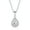 Clear, variant on Womens Sterling Silver Victorian Bridal Necklace Blue Solitaire CZ Teardrop Pendant