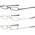 thumbnail image 4 of 3 Pairs Slim Mini Metal Reading Glasses Compact Lightweight Portable Readers With Glasses Case For Reading Case, 4 of 5