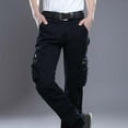 thumbnail image 5 of RYRJJ Men's Cargo Pants Cotton Twill Hiking Work Pants Comfort Casual Outdoor Chinos Trousers with Multi Pockets(Black,L), 5 of 9