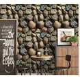 thumbnail image 2 of Papel pintado Yancorp, autoadhesivo, piedra, color verde ladrillo, 10 m², 2 of 7