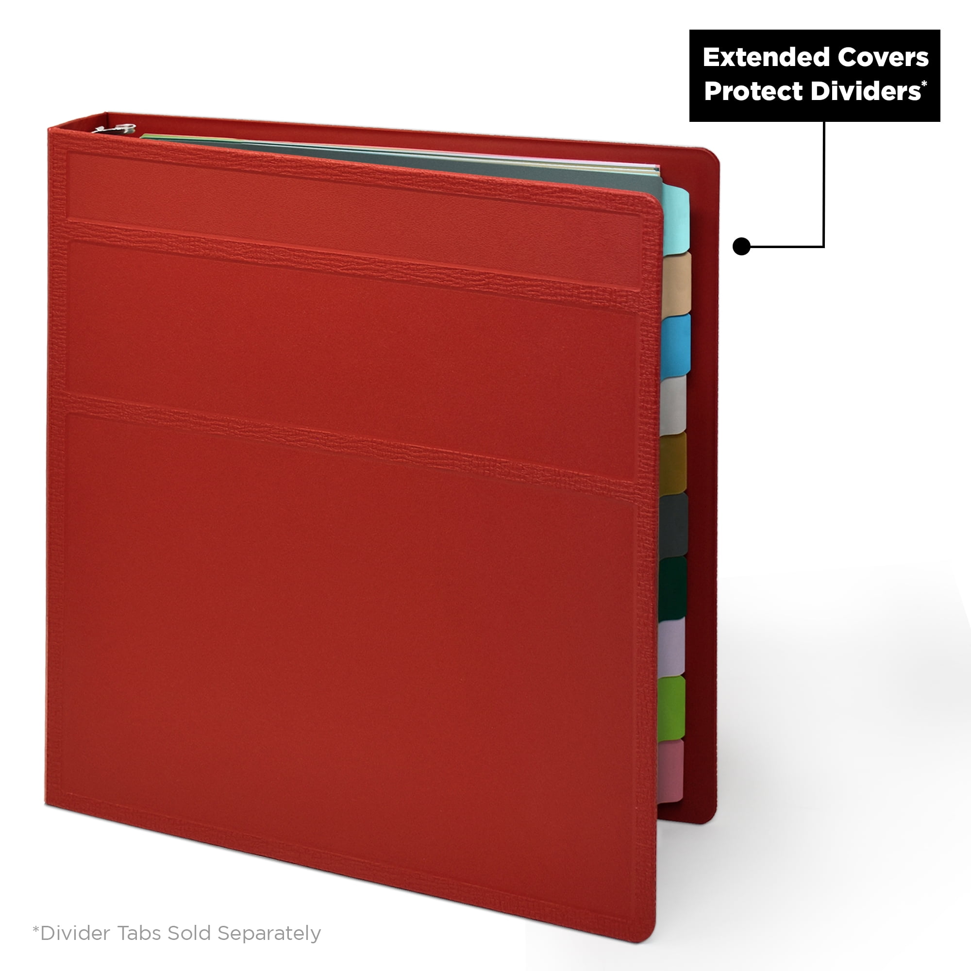 Carstens 1.5- Inch Heavy Duty 3-Ring Binder - Side Opening, Brick Red