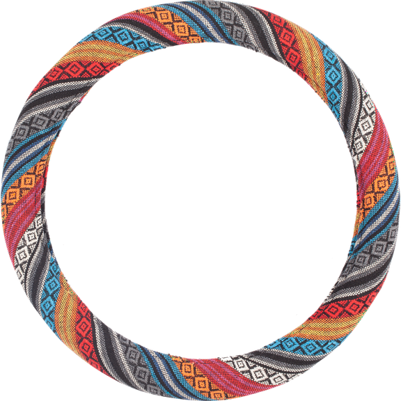 Auto Drive 1 Piece Boho Car Steering Wheel Cover Polyester, Colorful - Universal Fit, 23SWC163