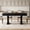 Black, variant on Industrial Style Wood Dining Table, Sturdy Metal Frame Double Pedestal Design with Dual Drawers for Large Family Dining Room