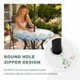 thumbnail image 5 of Round Outdoor Tablecloth with Umbrella Hole and Zipper, Blue Hydrangea Fitted Table Cover with Elastic Edge for 31-35 Inch, Spring Summer Eucalyptus Leaves Butterfly Waterproof Patio Tablecoths, 5 of 9