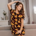 thumbnail image 3 of Xecao Cartoon Pizza for Women's Loose Nightgown Sleepwear Short Sleeves Shirt Casual Print Sleepdress, 3 of 6