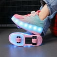 thumbnail image 4 of Kids Wheels Shoes with Lights Rechargeable Roller Skates Shoes Retractable Wheels Shoe LED Flashing Sneakers for Girls Boys Gift, 4 of 22