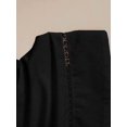 thumbnail image 6 of Black Womens 100% Cotton A-Line Midi Skirt With Lace Hem And Side Pocket, 6 of 6