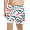 thumbnail image 3 of Hiijoy Big Boys Swimming Trunks Shark Print Compression Liner Stretch Board Shorts, Sizes 10-12Y, 3 of 3