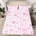 thumbnail image 2 of Feelyou Girly Pink Bow-tie Twin Sheet Sets, Fashion Abstract Line Bedding, 3 Pieces, 2 of 7