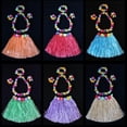 thumbnail image 1 of 1 disfraz de espectáculo de hula, falda hawaiana de hula, longitud de 40 cm, falda de hula para niños y adultos, 1 of 5
