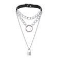 thumbnail image 1 of Choker Collar Lock Gothic Necklace Punk Goth Jewelry Harajuku Style Black Chocker Emo Grunge Aesthetic Accessories, 1 of 5