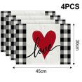 thumbnail image 4 of Ensemble de 4 Sets de table Réutilisables pour Décoration de table de Cuisine de la Saint-Valentin, 4 of 5