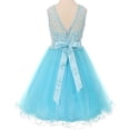 thumbnail image 2 of Flower Girl Dress Tulle Wired Dress with Scarf & Satin Ribbon for Big Girl Off White 14 CC.5002, 2 of 3