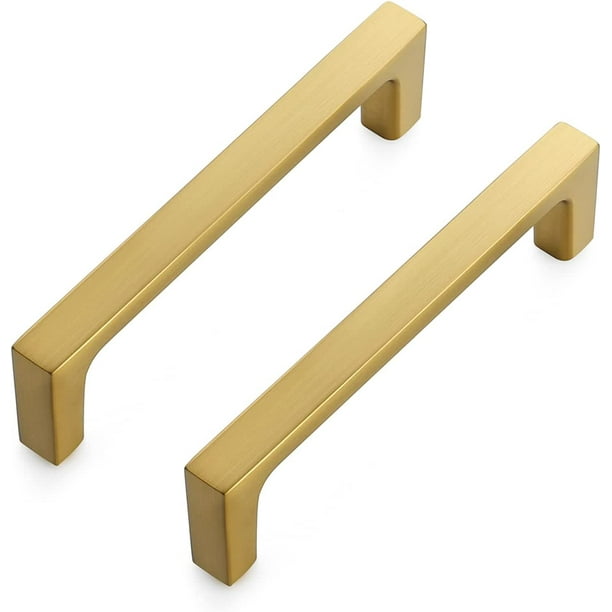 Zoizocp 5 Pack Solid 33/4 Inch Kitchen Square Handles Brushed