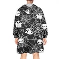thumbnail image 2 of Wearable Oversized Blanket,Halloween Ghosts and Skulls in Spider Webs Wearable Blanket Hoodie for Adults,Cozy Hooded Blankets with Super Pockets,Super Warm Fuzzy Pullover for Women & Men, 2 of 6