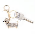 thumbnail image 3 of Metal Rhinestone Sausage Dog Keychain Cartoon Animal Dachshund Puppy Key Ring Shoulder Bag Key Chain, 3 of 10