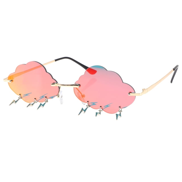 KAKOWELY 1 par de gafas de sol con forma de nube, sin marco, de tonos irregulares, accesorios para fotos